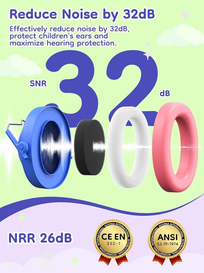 Dr.Meter Noise Cancelling Headphones for Kids, SNR 32dB Hearing Protection Earmuffs for Noise Reduction, Ear Muff for Autism Sensory Monster Jam Derby Mowing Concert Air Show Gifts for Kids - Image 3